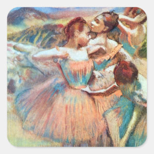 Tänzerinnen in einer Landschaft von Edgar Degas Quadratischer Aufkleber