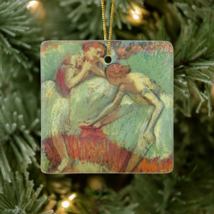 Tänzerinnen in Grün von Edgar Degas, Vintage Balle Keramikornament