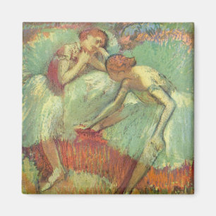 Tänzerinnen in Grün von Edgar Degas, Vintage-Balle Magnet