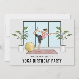 Tänzerpose Fitness Frau Yoga Geburtstagsfeier Einladung