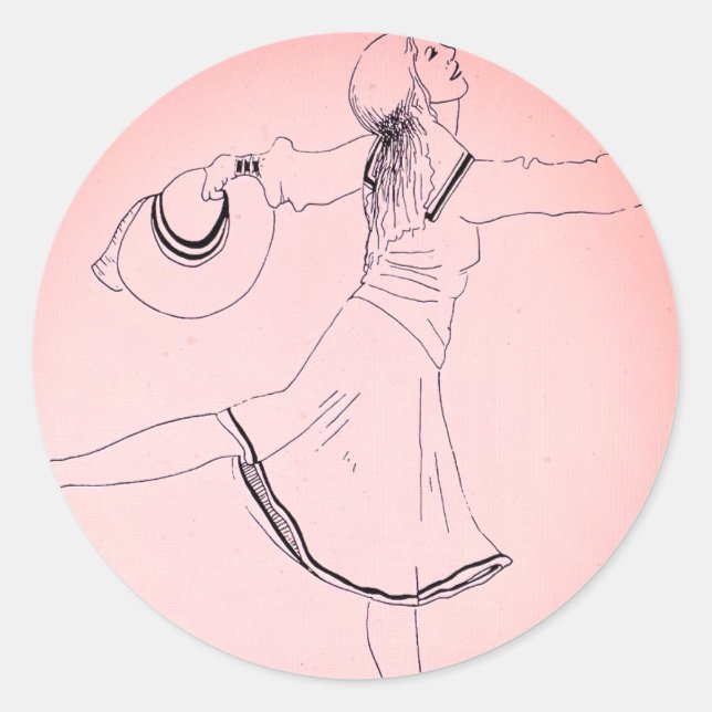 Tänzersticker Runder Aufkleber (Vorderseite)