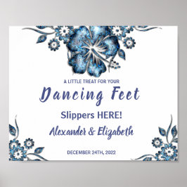 Tanzfeet Flip Flops | Blue Blume Wedding Sign Poster