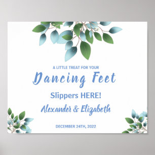 Tanzfeet Flip Flops   Eukalyptus Wedding Sign Poster
