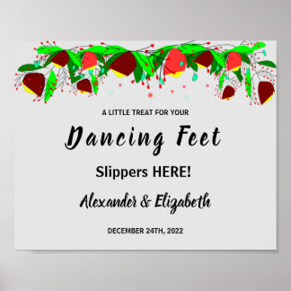 Tanzfeet Flip Flops | Hochzeitszeichen von Blume Poster