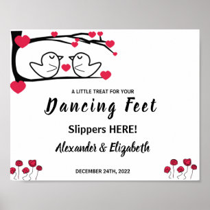 Tanzfeet Flip Flops   Love Bird Wedding Sign Poster