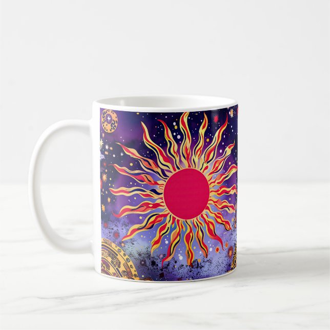 "Tanzfeuer des Kosmos" Die Sonne Kaffeetasse (Links)