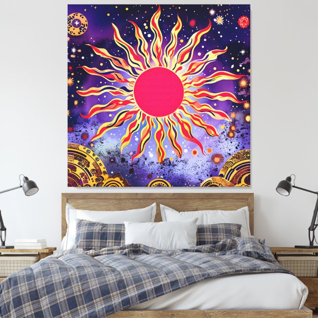 "Tanzfeuer des Kosmos" Die Sonne Leinwanddruck (Insitu (Schlafzimmer))