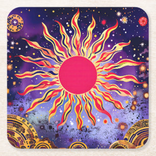 "Tanzfeuer des Kosmos" Die Sonne Rechteckiger Pappuntersetzer