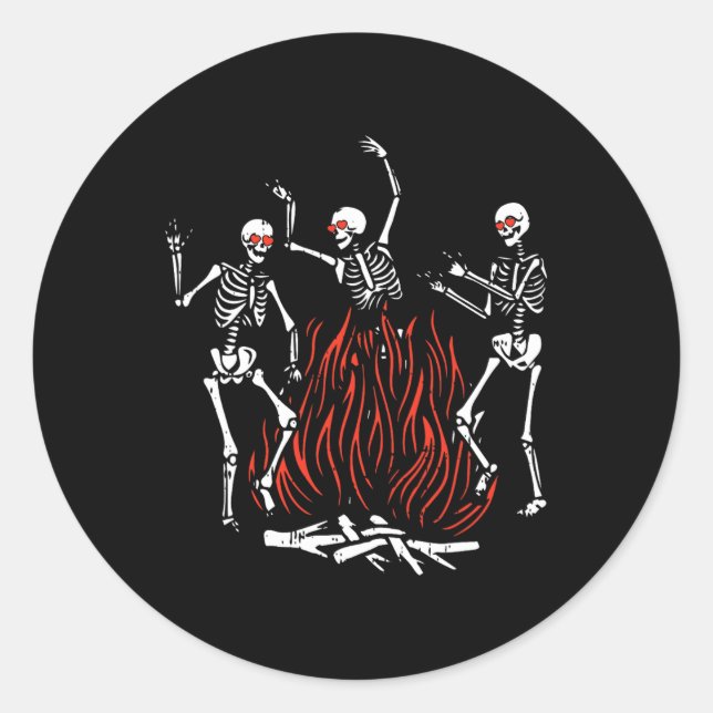 Tanzfeuer Valentinstag Funny Bones Liebe Runder Aufkleber (Vorderseite)