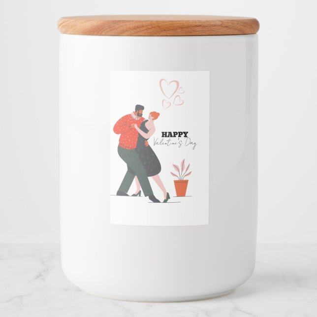 Tanzfigur Valentinstag Lebensmitteletikett (Vorderseite)