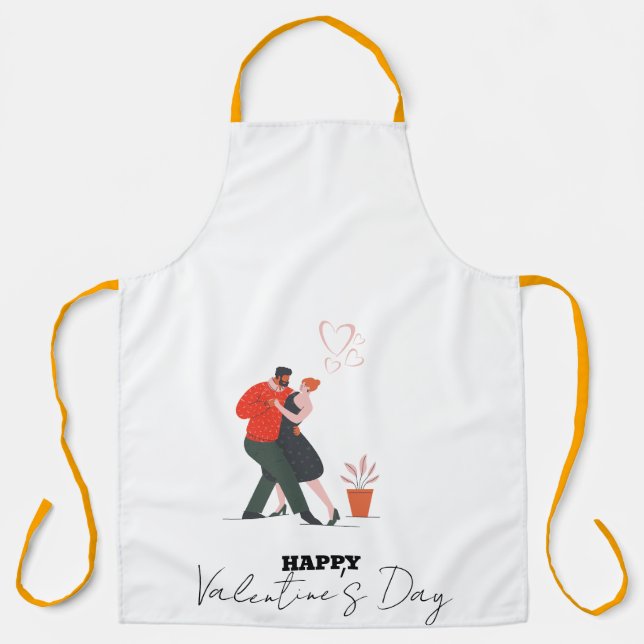 Tanzfigur Valentinstag Schürze (Vorderseite)