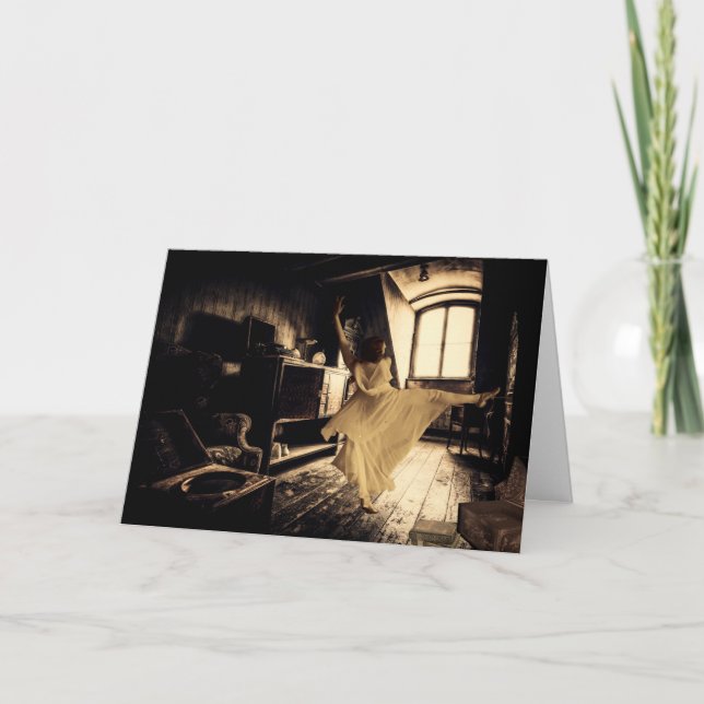 Tanzfrau in einer attischen Halloween-Karte Dankeskarte (Vorderseite)