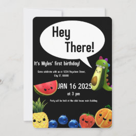 Tanzfruchtkarte zum ersten Geburtstag Einladung