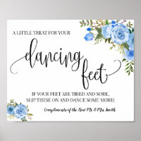 Tanzfüße Schild Flip Flops Hochzeit Blau