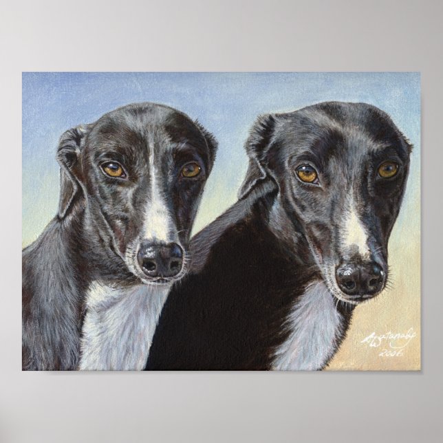 Tanzgesang Greyhound Hundposter Poster (Vorne)