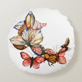 Tanzinsekten Rundes Kissen