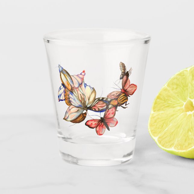 Tanzinsekten Schnapsglas (Vorderseite)