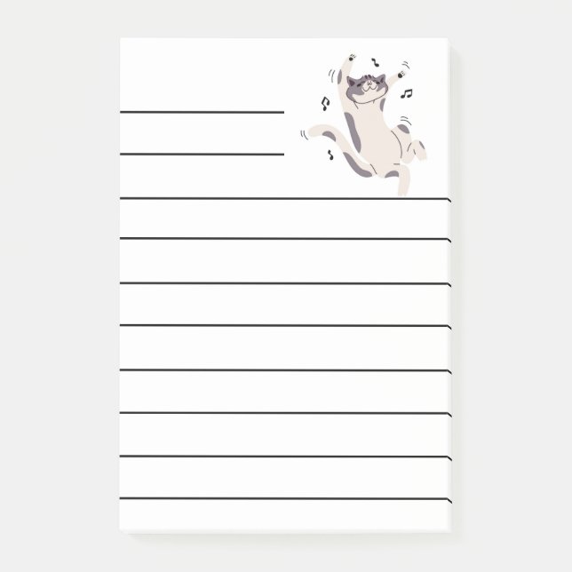 "Tanzkatze" Post-it Klebezettel (Vorderseite)