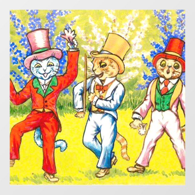 Tanzkatzen Fensteraufkleber (Blatt)