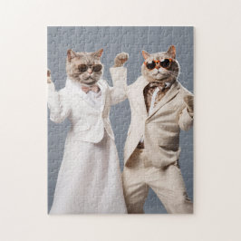 Tanzkatzen im Kleiderpuzzle Puzzle