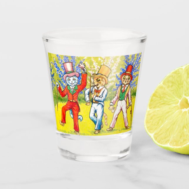 Tanzkatzen Schnapsglas (Vorderseite)