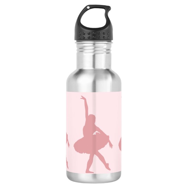 Tanzklasse Essential Pink Ballerina Edelstahlflasche (Vorderseite)