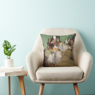 Tanzklasse von Degas, Vintage Impressionismus Ball Kissen