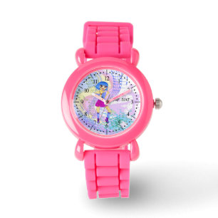 Tanzkleidungsanzeige mit hellblauem Haar Armbanduhr