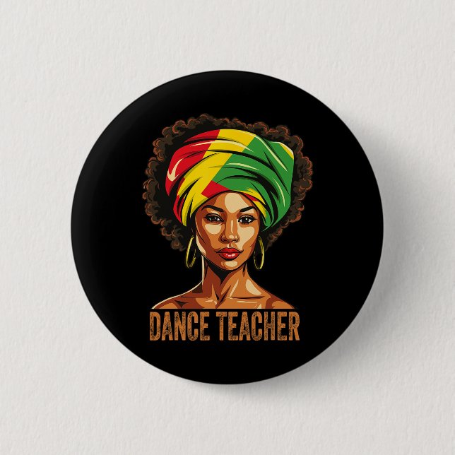 Tanzlehrer Afro Afrikanisch Amerikanisch Schwarze  Button (Vorderseite)