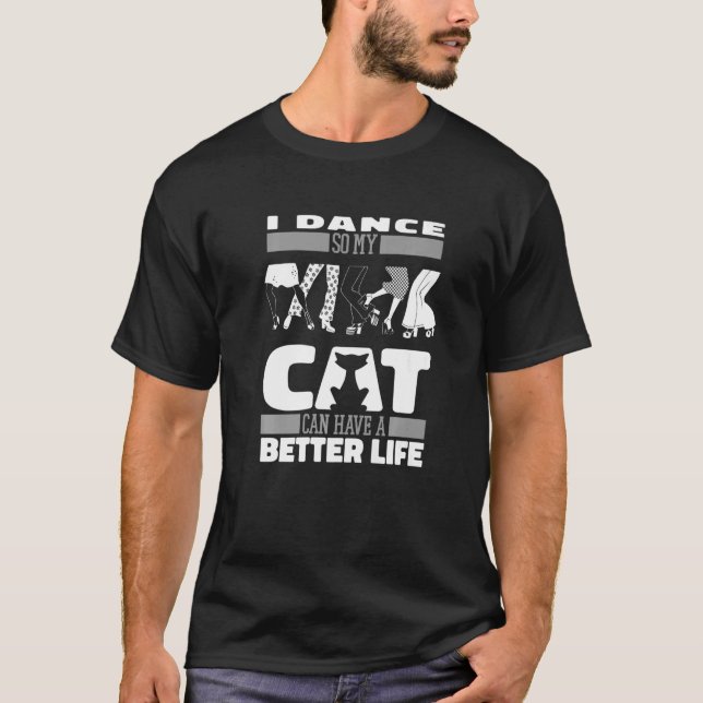 Tanzlehrer Cat Dancer Lektionen Tanzanleitung T-Shirt (Vorderseite)