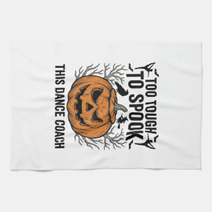 Tanzlehrer Halloween-Kürbis-Gravur-Shirt De Geschirrtuch