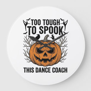Tanzlehrer Halloween-Kürbis-Gravur-Shirt De Große Wanduhr