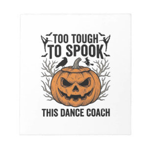Tanzlehrer Halloween-Kürbis-Gravur-Shirt De Notizblock
