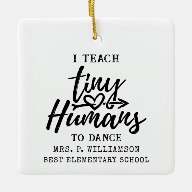 Tanzlehrer Script Typografie Personalisiert Keramikornament (Vorderseite)