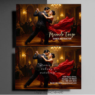 Tanzlehrer Tango Salsa Elegant Visitenkarte