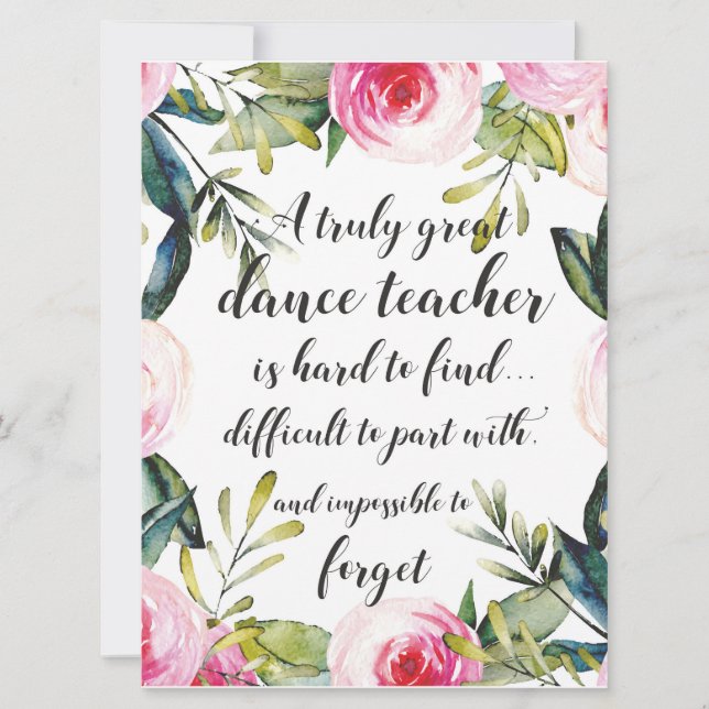 Tanzlehrer Vielen Dank für Ihre Wünsche nach Tanzl Karte (Vorderseite)