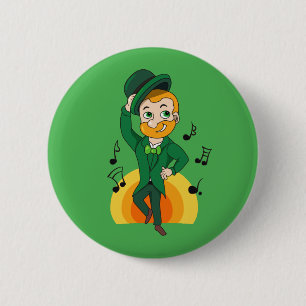 Tanzlekobobobaun, St. Patrick's Day Cartoon Button