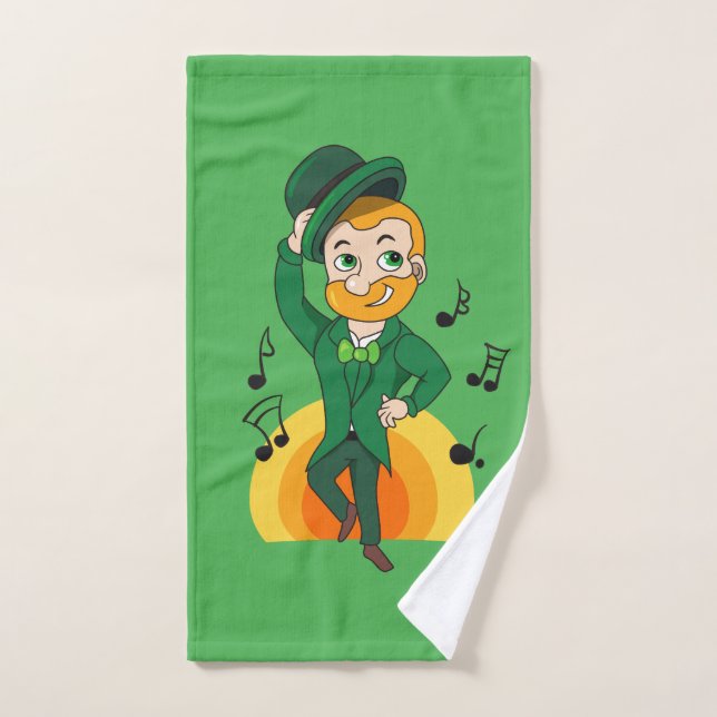 Tanzlekobobobaun, St. Patrick's Day Cartoon Handtuch (Handtuch)