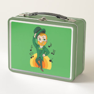 Tanzlekobobobaun, St. Patrick's Day Cartoon Metall Brotdose