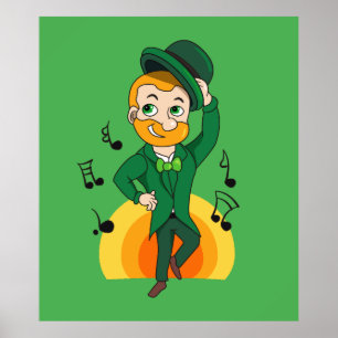 Tanzlekobobobaun, St. Patrick's Day Cartoon Poster