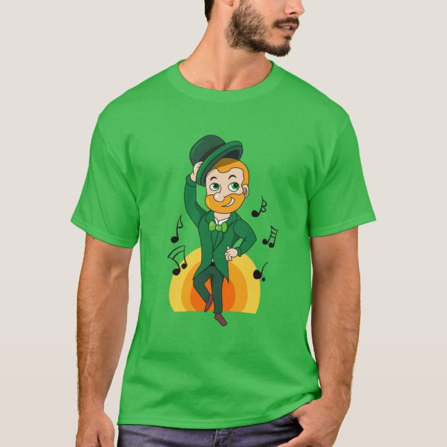 Tanzlekobobobaun, St. Patrick's Day Cartoon T-Shirt (Vorderseite)
