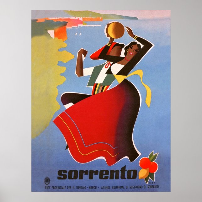 Tanzmädchen aus Sorrent, Italien, Jahrgang Poster (Vorne)