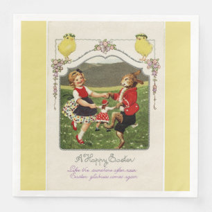 Tanzmädchen und Ostern Bunny Yellow Dinner Napkin Serviette