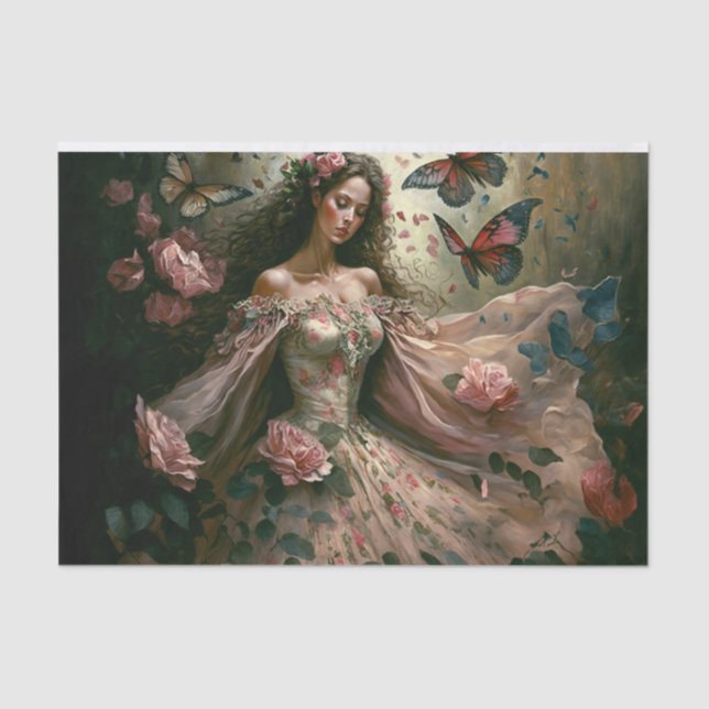 Tanzmäden im Gartengeflecht Seidenpapier (Vorderseite)