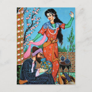 Tanznymph und Poet-Postkarte Postkarte