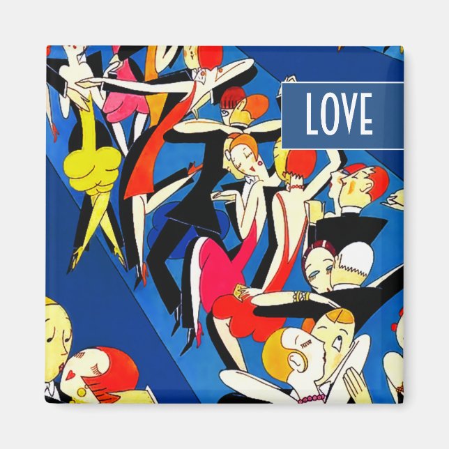 Tanzpaare Art Deco Magnet (Vorne)