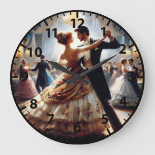 Tanzpaare beim Ballsaal Swingtanz Große Wanduhr
