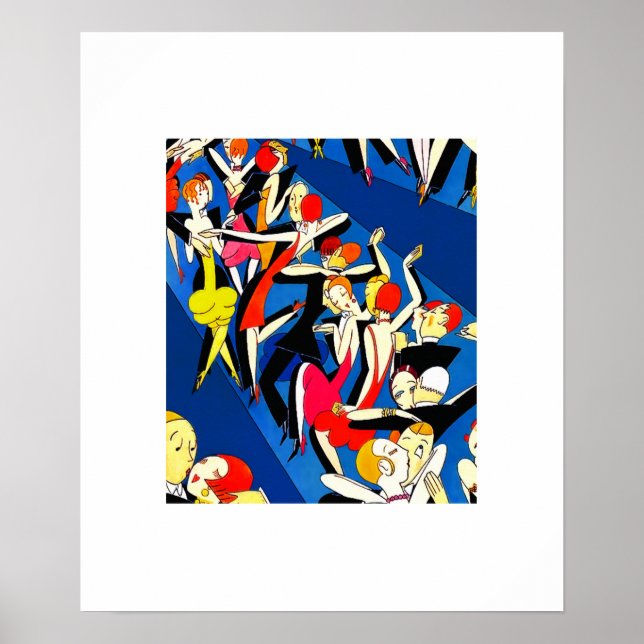 Tanzpaare Vintag Art Déco Poster (Vorne)