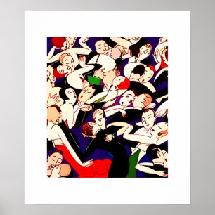 Tanzpaare Vintag Art Déco Poster