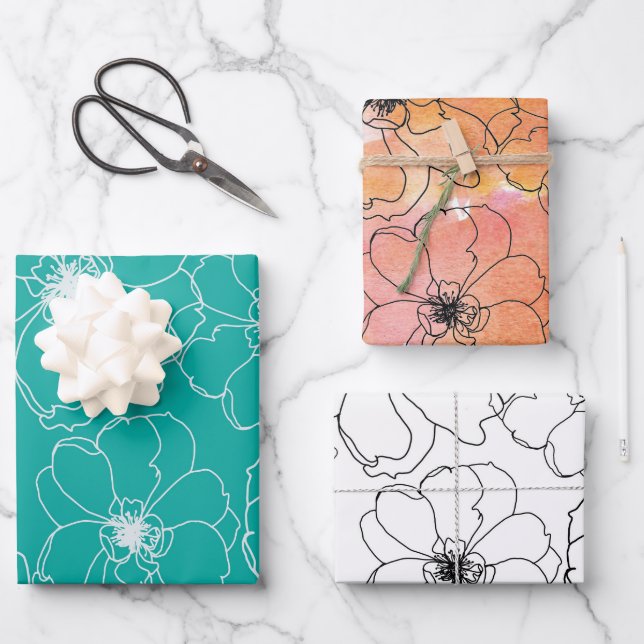 Tanzpapier für Blume Geschenkpapier Set (Vorderseite)